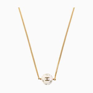 CC Mark Ball Necklace in White from Chanel, 1998