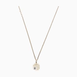 CC Mark Rhinestone Necklace in Clear & Silver from Chanel, 2005