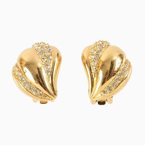Rhinestone Design Earrings by Christian Dior, Set of 2