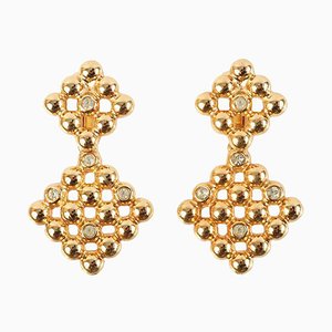 Diamond Shape Rhinestone Swing Earrings by Christian Dior, Set of 2