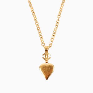 Heart Mirror Design CC Mark Necklace from Chanel, 1995