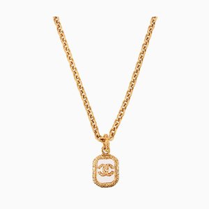 Square CC Mark Plate Long Necklace in Clear from Chanel
