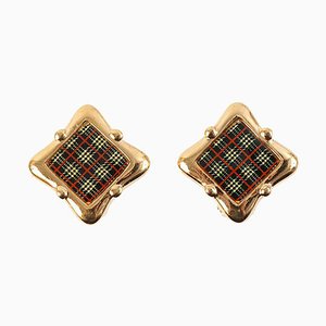 Boucles d'Oreilles Plates Diamants Check de Burberry, Set de 2