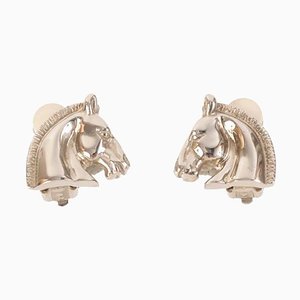 Silberne Cheval Horse Ohrringe von Hermes, 2 . Set