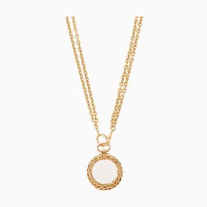 Chanel Loupe Mini Cc Mark Double Chain Necklace