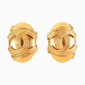 Oval CC Mark Earrings from Chanel, 1994, Set of 2