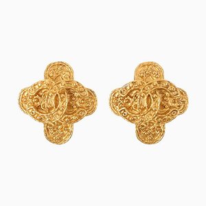 Boucles d'Oreilles Cross Motif Dotted CC Mark de Chanel, 1994, Set de 2