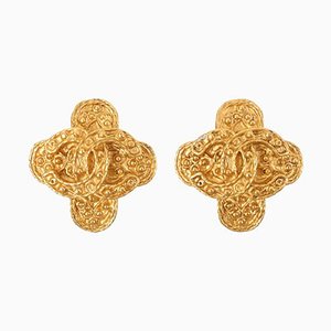 Cross Motif Dotted CC Mark Earrings from Chanel, 1994, Set of 2