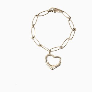 Brazalete de cadena con corazón abierto de plata de Tiffany & Co.