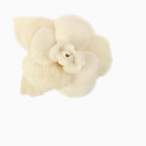 Camellia Motif Brooch in White from Chanel