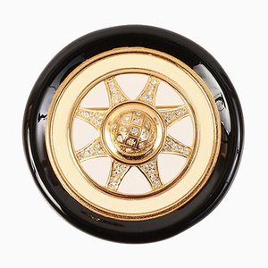 Broche Design Cercle Strass Noir par Christian Dior