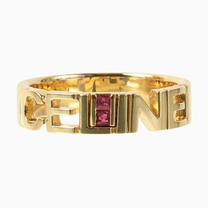 18 Karat Rubinroter Logo Ring von Celine