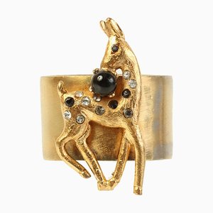 Deer Motif Rhinestone Ring from Chanel, 2001