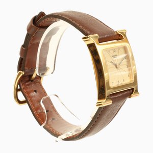 H Watch in Brown/Gold from Hermes