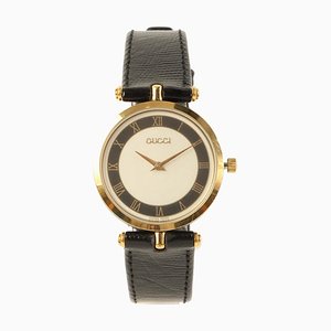 Boys Round Logo Face Watch in Black from Gucci