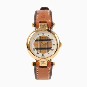 Round Face Logo Watch in Brown/Black from Burberry