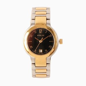 Round Face Logo Combination Watch in Silver/Gold from Gucci