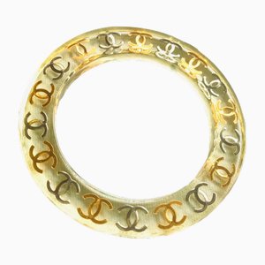 Vintage Resin Armreif, Armband mit goldenen und silbernen CC Marks von Chanel