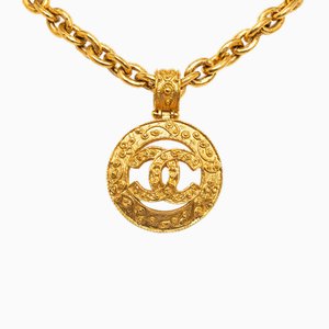 CC Round Pendant Necklace Costume Necklace from Chanel
