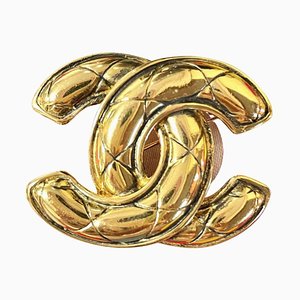 Vintage Classic Matelasse CC Brooch from Chanel