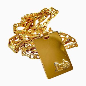 Vintage Golden Long Necklace from Celine