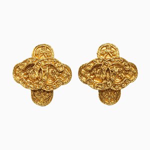 Chanel Cc Clip On Earrings Costume Earrings, Set of 2