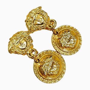 Boucles d'Oreilles Pendantes Vintage Motif Medusa Face de Gianni Versace, Set de 2