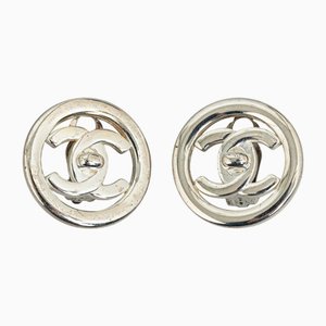 Chanel Cc Turn Lock Clip-On Earrings Costume Earrings, Set of 2