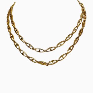 Golden Chain Necklace with CD Charm Chains by Christian Dior
