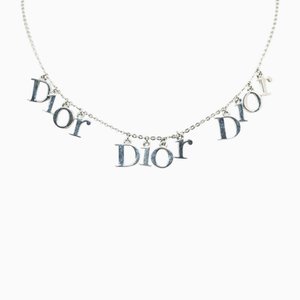 Logo Spellout Charms Necklace Costume Necklace by Christian Dior