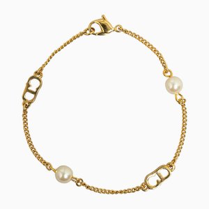 Brazalete de disfraz con pulsera de cadena de perlas de imitación de Christian Dior