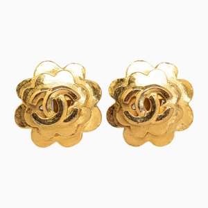 Boucles d'Oreilles Clip Fleur CC de Chanel, Set de 2