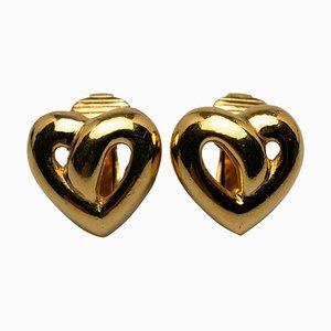 Pendientes de clip con forma de corazón de Christian Dior. Juego de 2