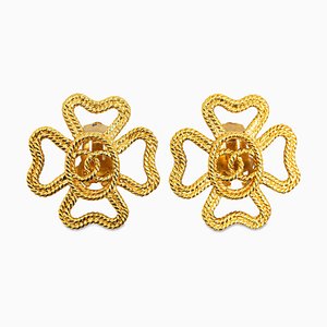 CC Clover Clip-On Earrings from Chanel, Set of 2