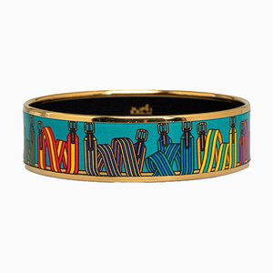 Wide Enamel Bangle Costume Bracelet from Hermes