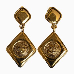 CC Dangling Clip-On Earrings from Chanel, Set of 2