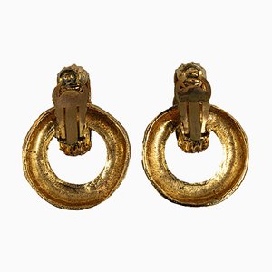 Boucles d'Oreilles Clip-On Double Créoles de Chanel, Set de 2