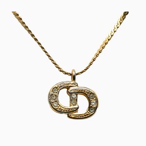 Collar con colgante de diamantes de imitación con logo de Christian Dior