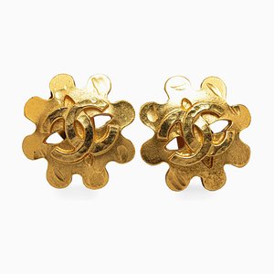 CC Flower Clip-On Earrings from Chanel, Set of 2