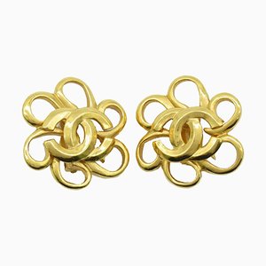 CC Flower Clip-On Earrings from Chanel, Set of 2