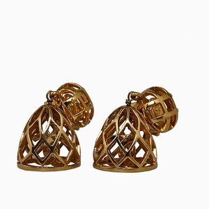 CC Birdcage Motif Earrings from Chanel, Set of 2