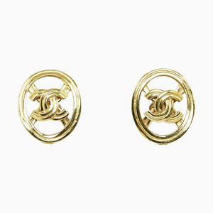 Aretes de clip CC de Chanel. Juego de 2