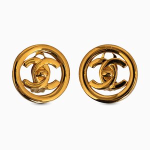 CC Turn Lock Clip-on Earrings from Chanel, Set of 2