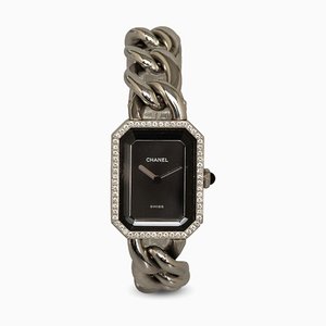 Orologio Premiere catena in acciaio e quarzo con lunetta di diamanti di Chanel