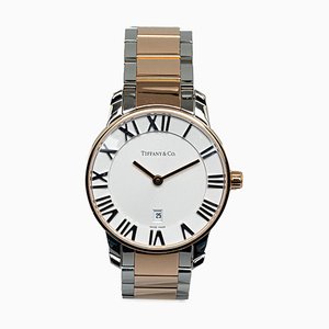 Quartz 18k Rose Gold and Stainless Steel Atlas Dome Watch from Tiffany