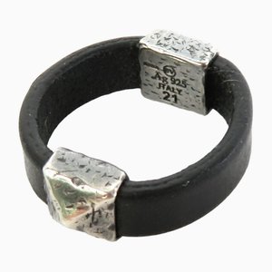 Anillo de cuero y plata 925 de Bottega Veneta