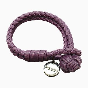 Bracciale in viola chiaro e pelle di Bottega Veneta