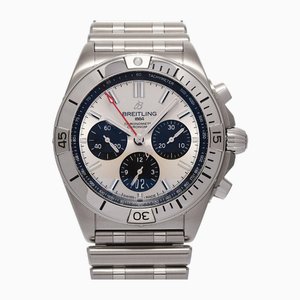 Breitling Chronomat B01 42 Ab0134 Mens Ss Watch Automatic Silver Dial