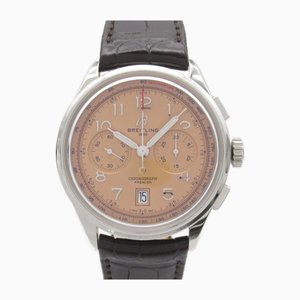 Breitling Premier B01 Wrist Watch Wrist Watch Ab0145 Mechanical Automatic Orange Salmon Stainless Steel Leather Belt Ab0145