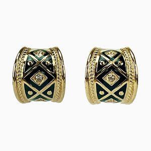 Moss Green-Plated Earrings from Burberry, Set of 2